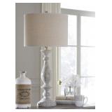 L235344 Antique White 32" Designer Lamp