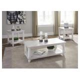 Ashley T488 Antique White Coffee & 2 End Tables