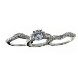 Brilliant 3.00 ct White Topaz 2 pc Bridal Set