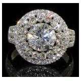 18kt Gold Round Brilliant 3.24 ct Diamond Ring