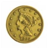 1855 Liberty Head $2.50 Gold Coin - Ex Jewelry