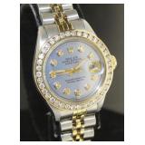 14kt/SS Oyster Lady Datejust 26 Rolex w/Diamonds