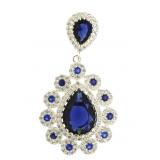 Large Elegant Sapphire & White Topaz Pendant