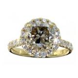 14kt Yellow Gold 3.74 ct Round Diamond Ring