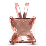 Princess Cut 2.00 ct Morganite Solitaire Pendant