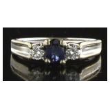 14kt Gold Natural Sapphire & Diamond Ring