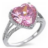 Gorgeous 6.50 ct Pink Sapphire Heart Ring