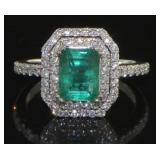 14kt Gold 2.27 ct Emerald & Diamond Ring