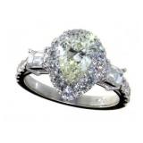 14kt Gold Pear Cut GIA VVS1 2.00 ct Diamond Ring