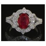 14K Gold 3.24 ct Ruby & Diamond Ring