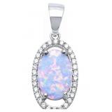 Stunning Oval 2.50 ct White Fire Opal Pendant