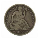 1854 Seated Liberty Silver Half Dollar