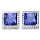 Princess Cut 4.50 ct Tanzanite Designer Earrings