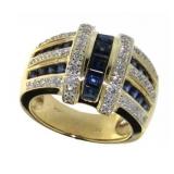 14kt Gold 2.50 ct Natural Sapphire & Diamond Ring