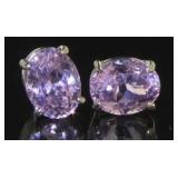 14kt Gold Natural 5.00 ct Kunzite Stud Earrings