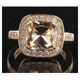 Cushion Cut 4.10 ct Morganite Designer Ring