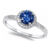 Beautiful Round Sapphire Solitaire Ring