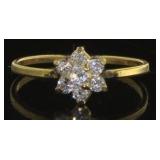 10kt Gold White Topaz Cluster Ring