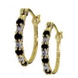 Genuine Sapphire & Diamond Accent Hoop Earrings