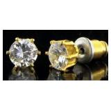 Brilliant 1.50 ct White Topaz Solitaire Earrings