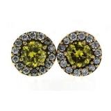 Brilliant 2.50 ct Canary Yellow Solitaire Earrings