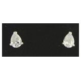 Pear Cut 2.00 ct White Topaz Solitaire Earrings