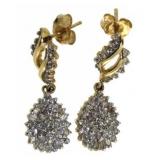 10kt Gold Diamond Dangle Earrings