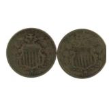 1868 & 69 Shield Nickel *Better