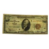 1929 Chicago $10 National Currency Note