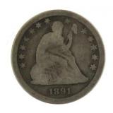 1891-S Seated Liberty Silver Quarter *Key Date