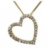 14kt Gold 1.00 ct Diamond Heart Pendant