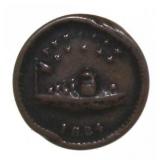 1864 "Our Navy" Copper Token *Civil War