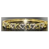 Beautiful Diamond Accent Heart Bangle Bracelet