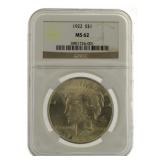 1922 MS62 Peace Silver Dollar