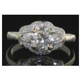 14kt Antique 1.35 ct Euro Mine Cut Diamond Ring