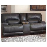 Ashley U609 LEATHER Power Reclining Love Seat