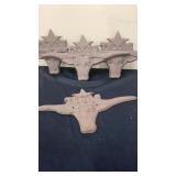 (4) Cast Iron Texas Bullhorns Decorator Pieces