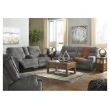 Ashley 453 Coombs Charcoal REC Sofa & Love Seat