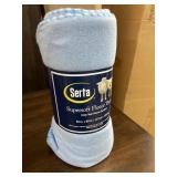 Serta Blue Fleece Throw Blanket