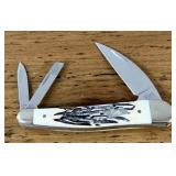 Case XX Bone Stag Handle Seahorse Whittler Pocket