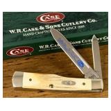 Case XX Stag Handle Blue Scroll Gunstock Pocket