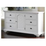 Elements Brook White Farmhouse Dresser Base