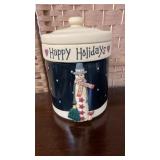 Happy Holidays Cookie Jar