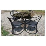 Estate Outdoor Table W/ 4 Chairs Black