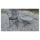 Estate Wrought Iron Table & Chair