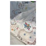 Cross Stitched Table Cloth (Stained),