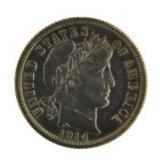 1914 AU Barber Silver Dime *Key