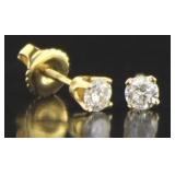 14kt Gold Brilliant 1/4 ct Diamond Stud Earrings