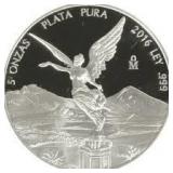 5 Ounce - 2016 Libertad 5 Onza Silver Proof Coin