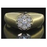 14kt Gold 1/4 ct Kentucky Cluster Diamond Ring